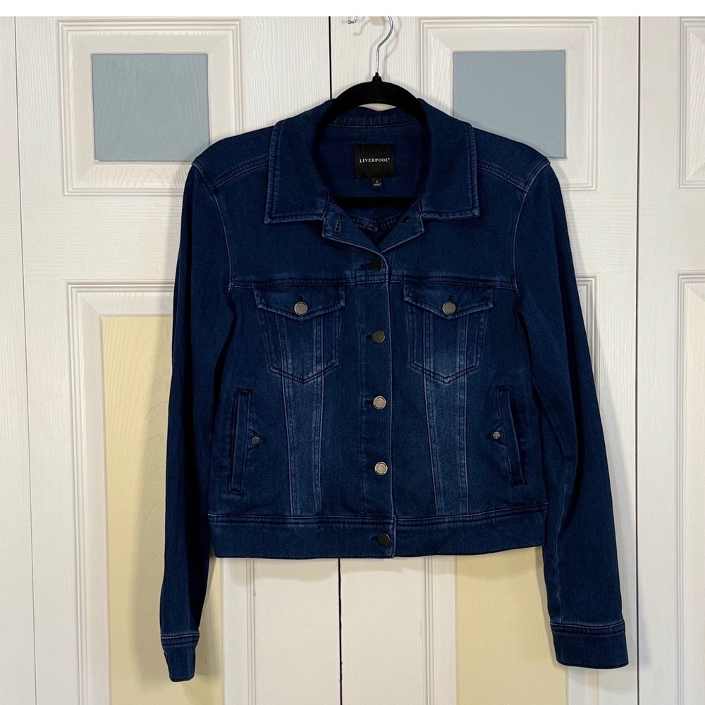 Liverpool Los Angeles Dark Americana Denim Jacket LM1005M13 Small Indigo Trucker
